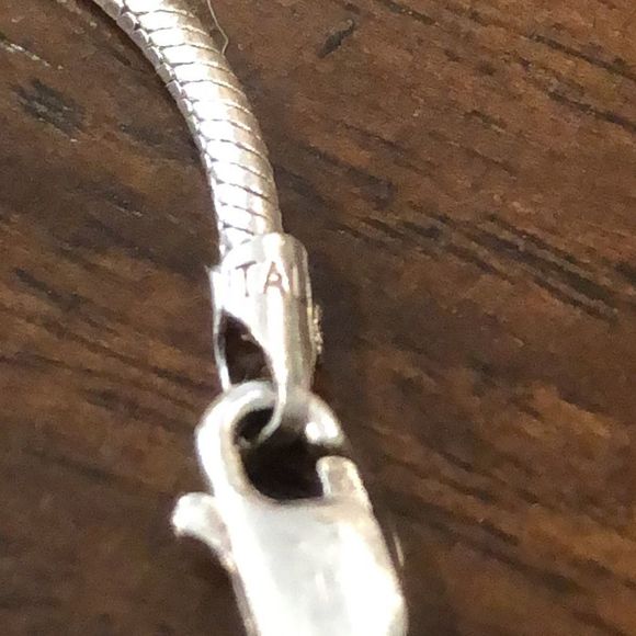 Vintage Marcasite Mother of Pearl Sterling Silver Teardrop Necklace - Picture 9 of 13